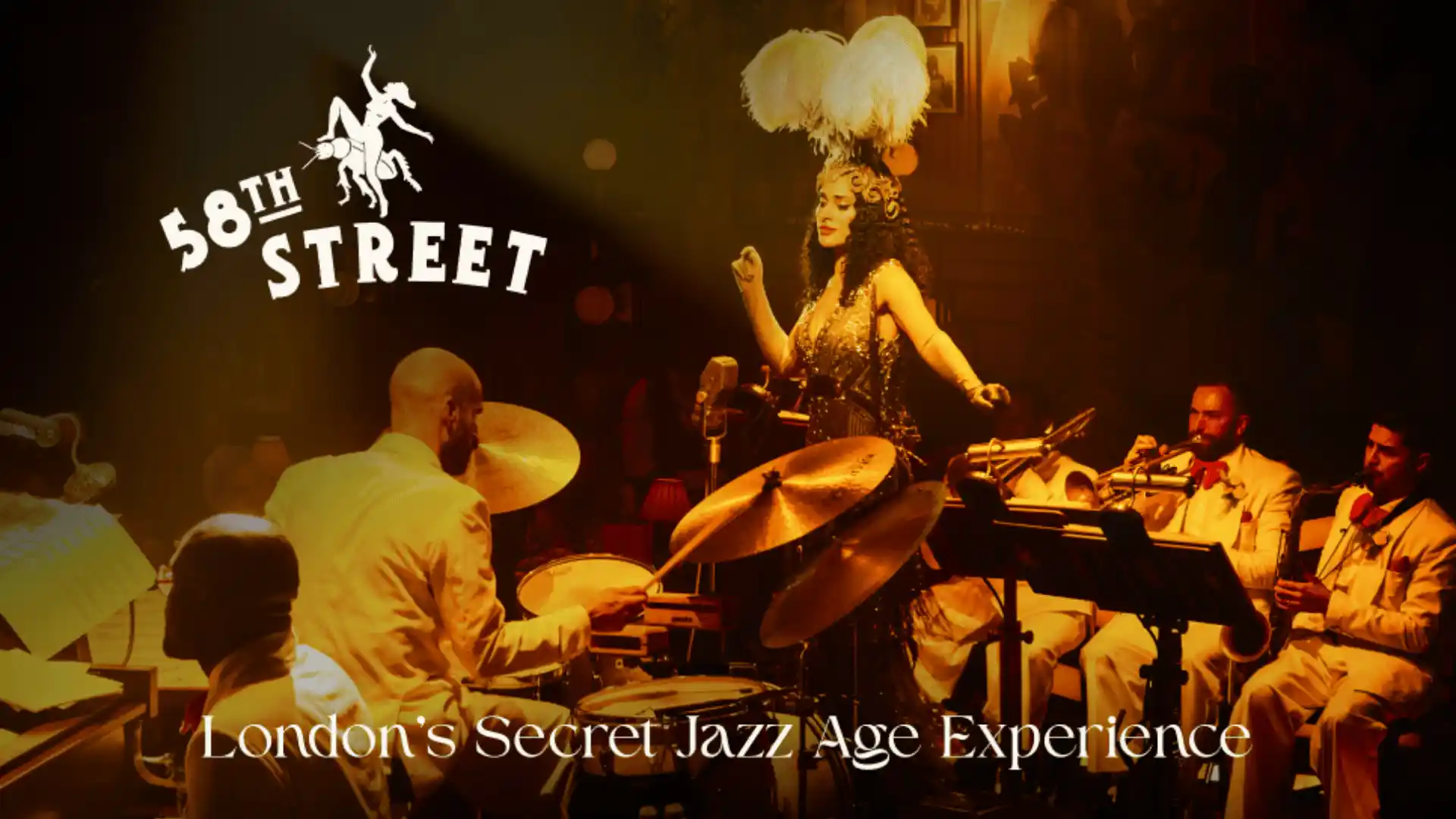 58th Street -liput Lontoossa. Elämyksellinen 1930-luvun salakapakka, jossa on elävää Harlem-jazzia, burleskia ja kuuden ruokalajin Park Avenue -ateria.