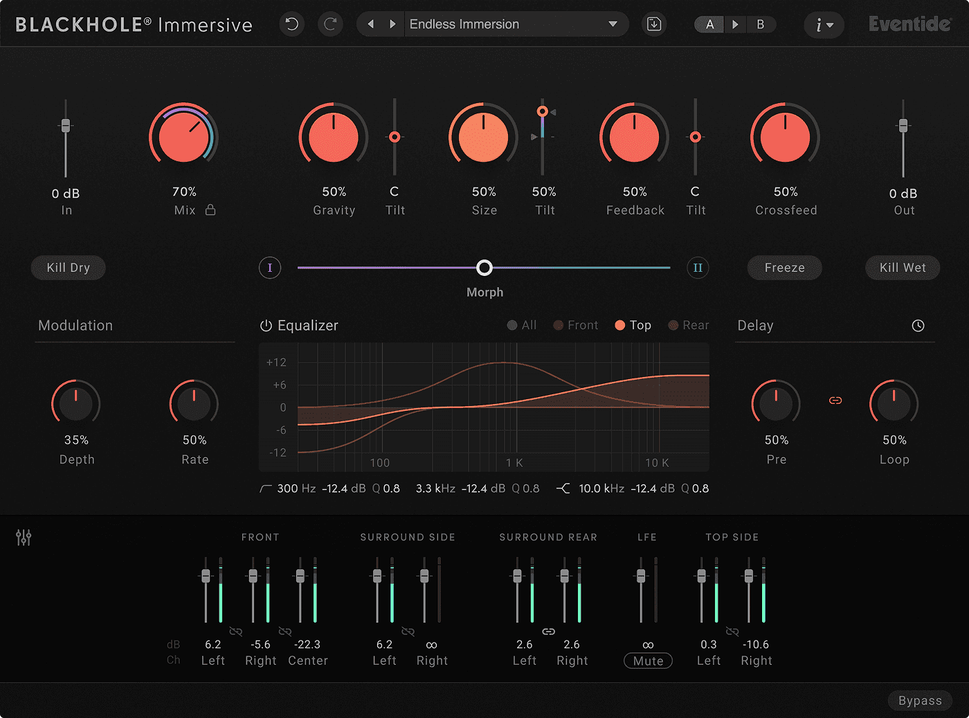 Eventide Blackhole Immersive - Reverb Plugin Interface