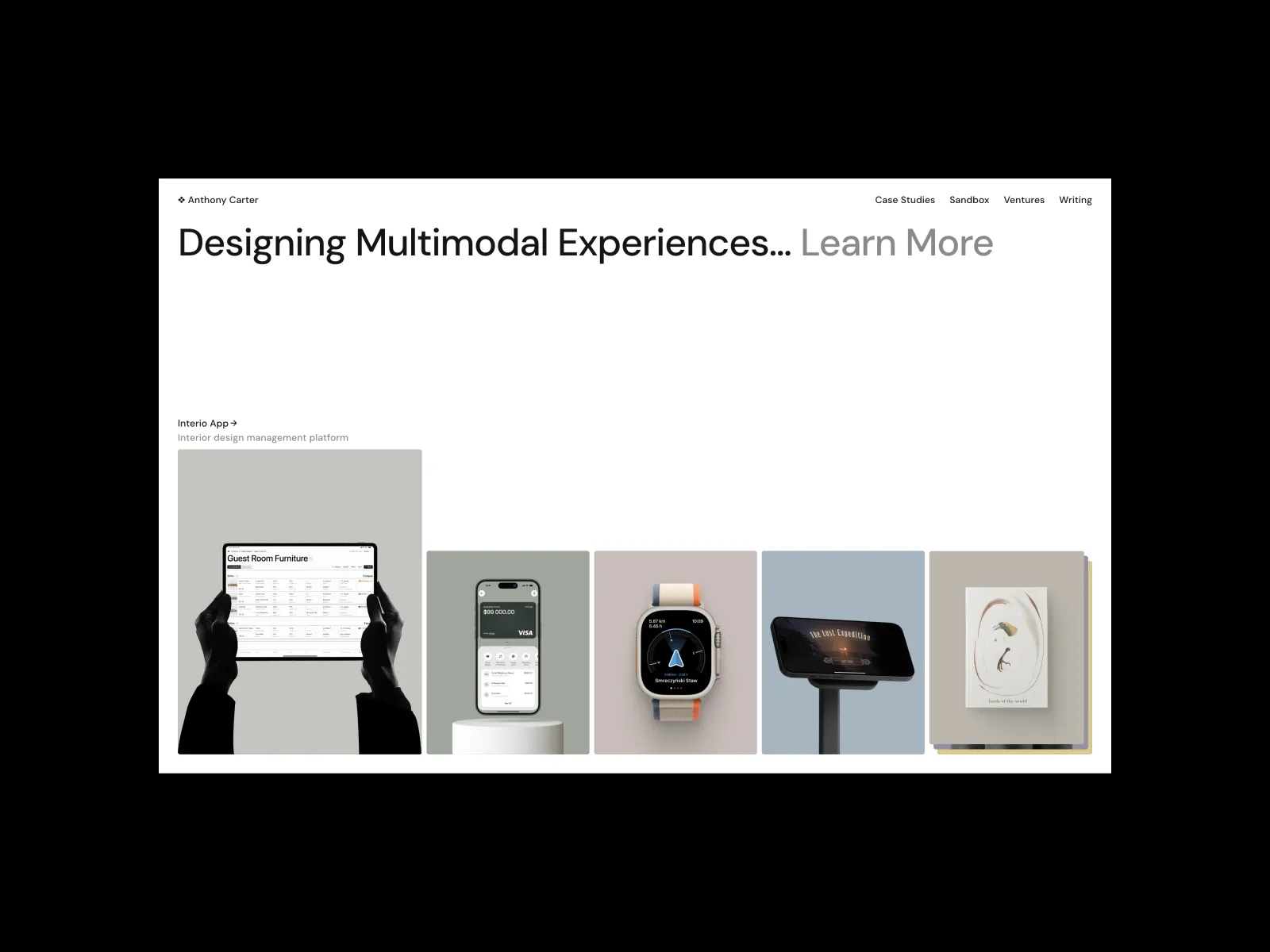 Majstar product designer portfolio Framer template showcasing digital interface projects in a minimalist gallery layout