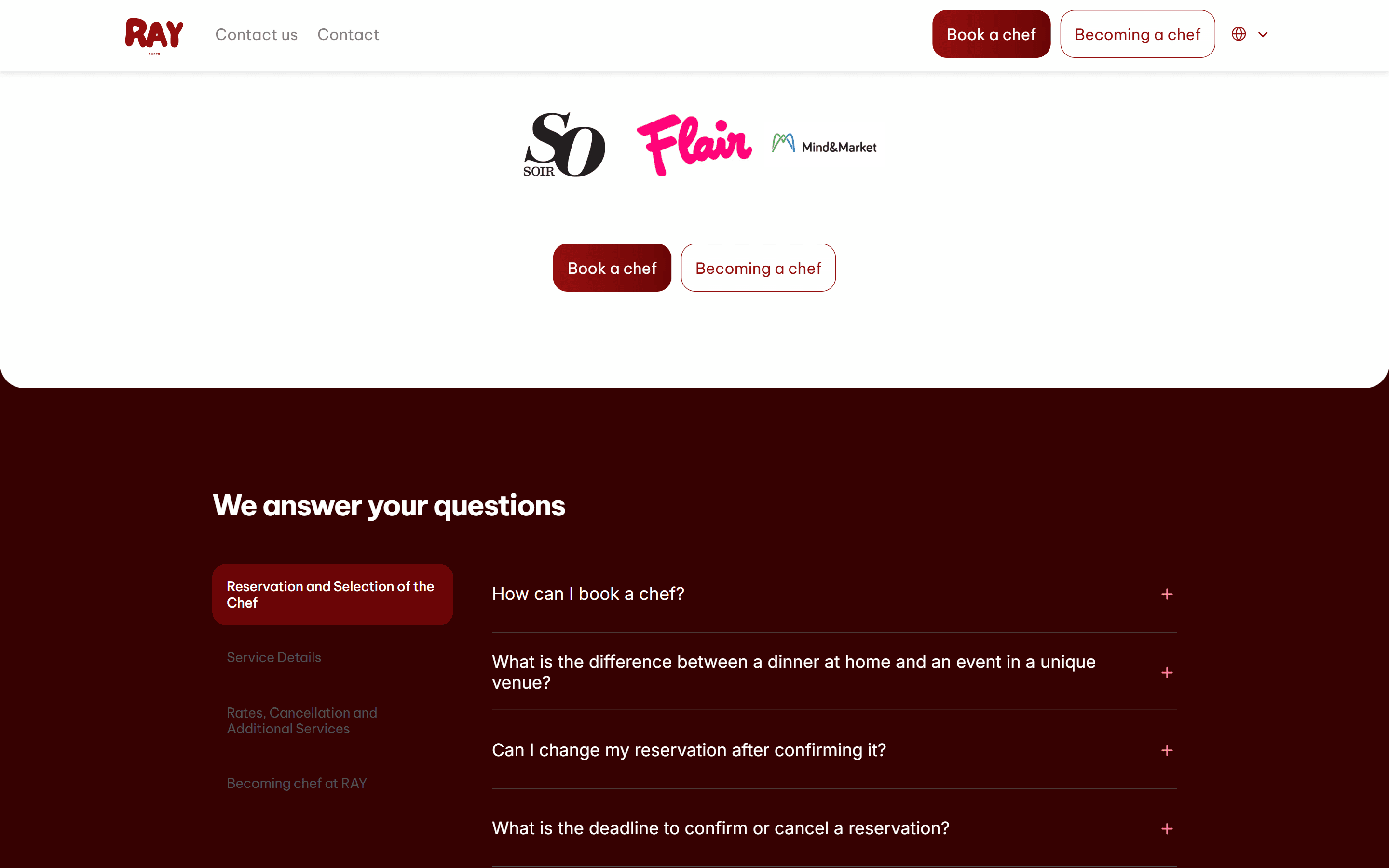 composant FAQ en plusieurs catégorie développé par Sans Concept