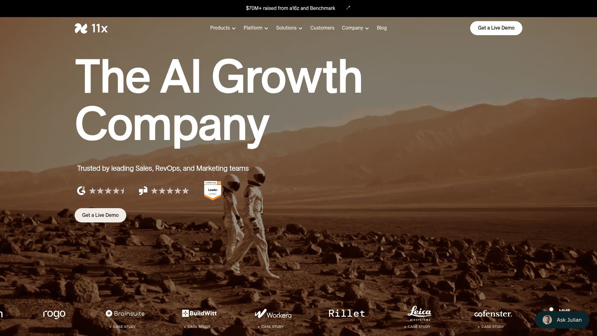 Screenshot of https://www.11x.ai