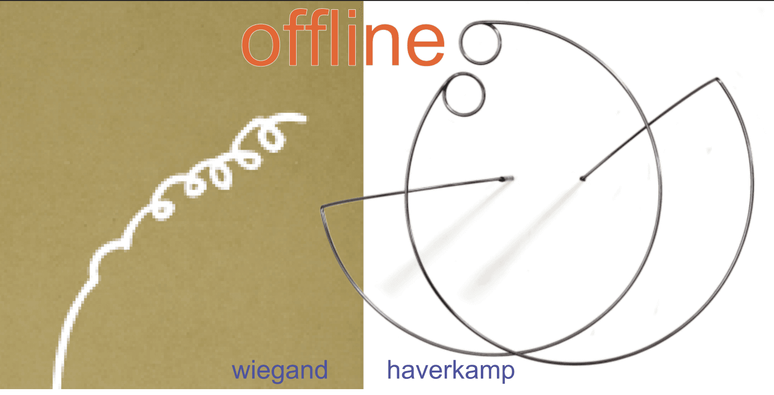 Grafiken von Wiegand und Haverkamp auf der Einladung zur Vernissage in der School of Facilitating