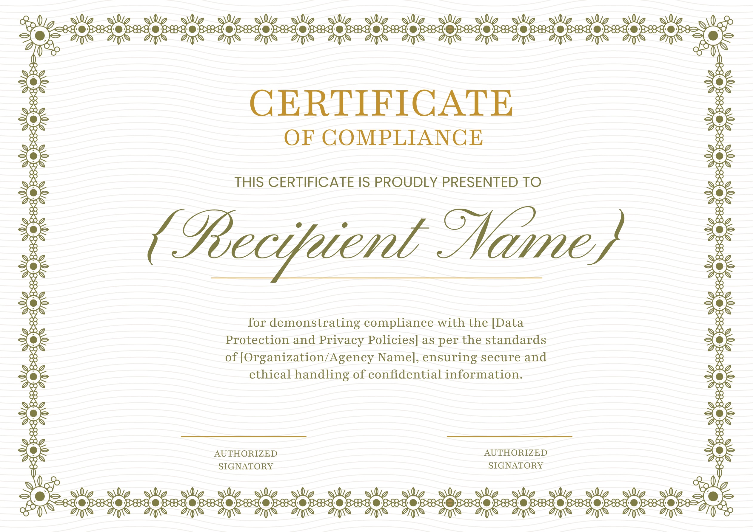 Wauld - Elegant and Professional Compliance Certificate Template