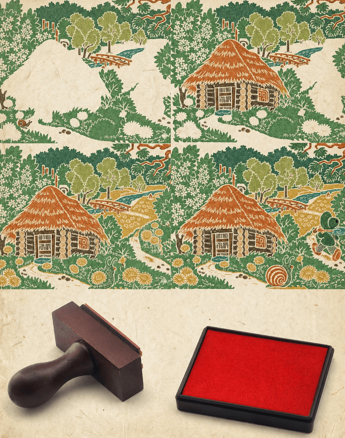 Kasane-oshi stamps