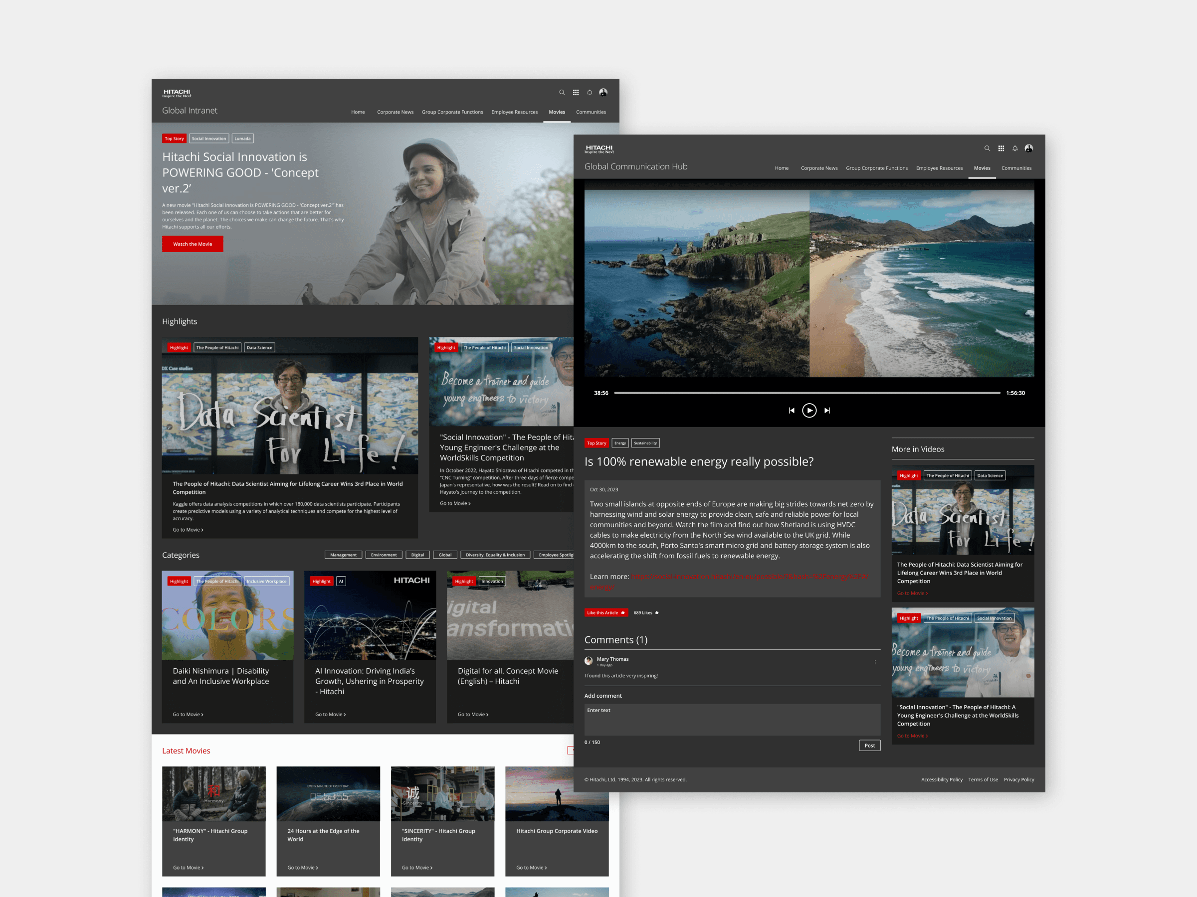 Mockups of. Movie page