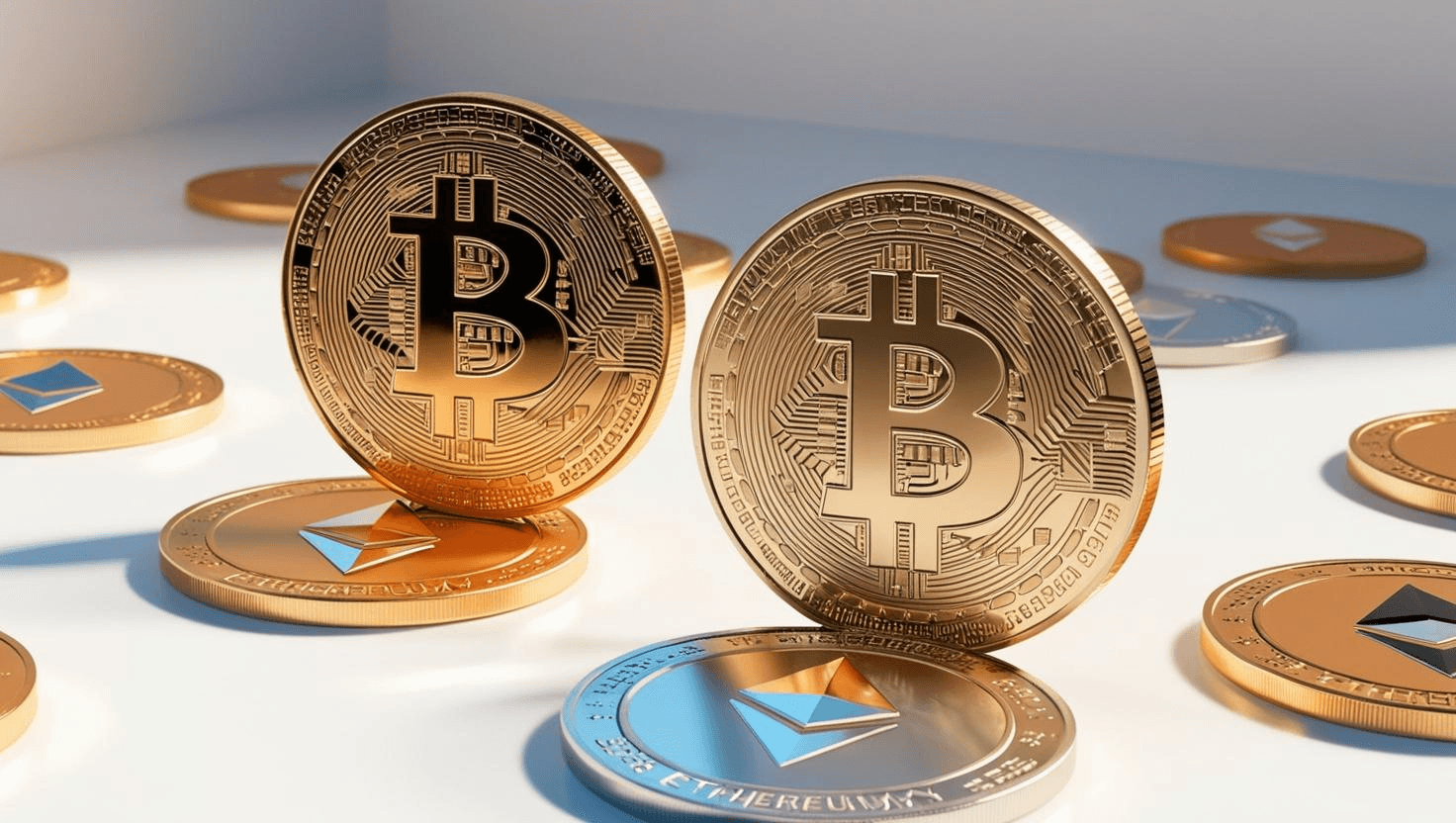 Bitcoin and Ethereum digital coins - Top AI Crypto 