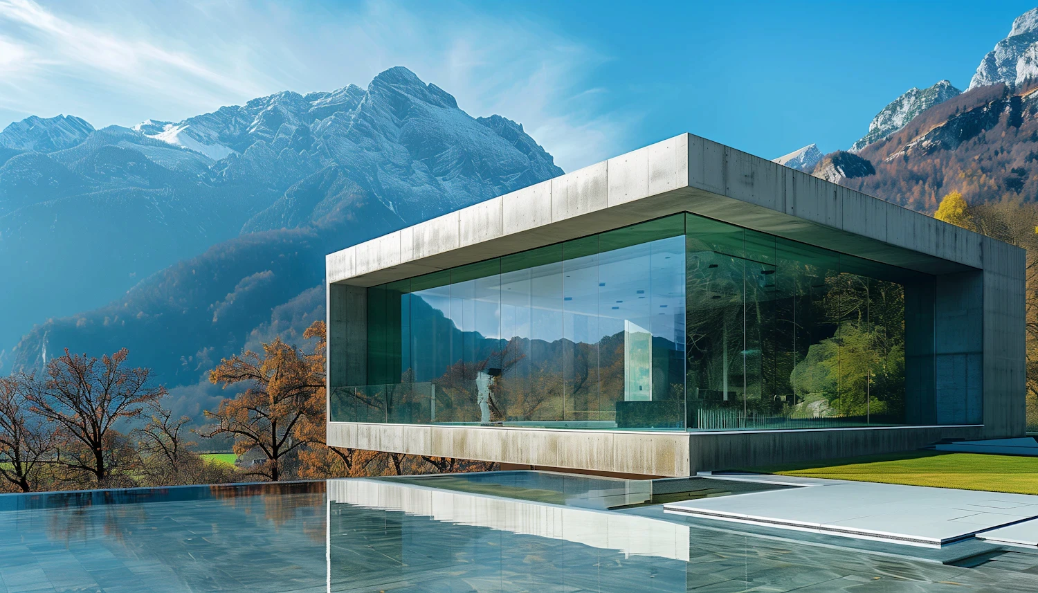 Architectural bench and wall