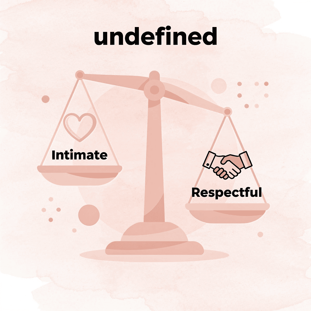 Balance scale showing intimate versus respectful greeting approaches