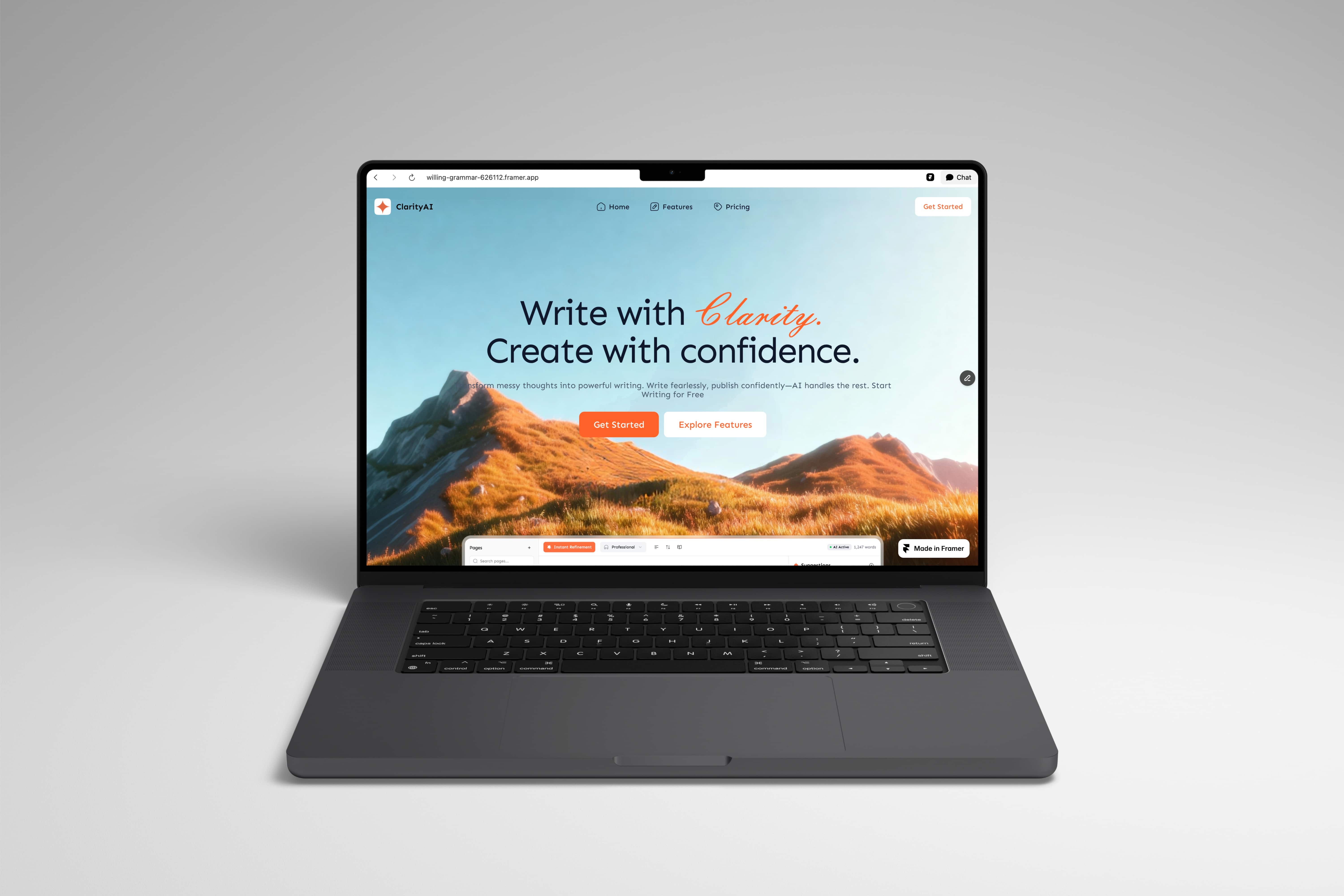 mockup of desktop screen from this project