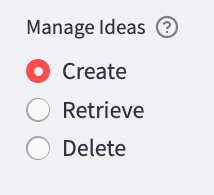 Paseo's create, retrieve and delete toggle switch