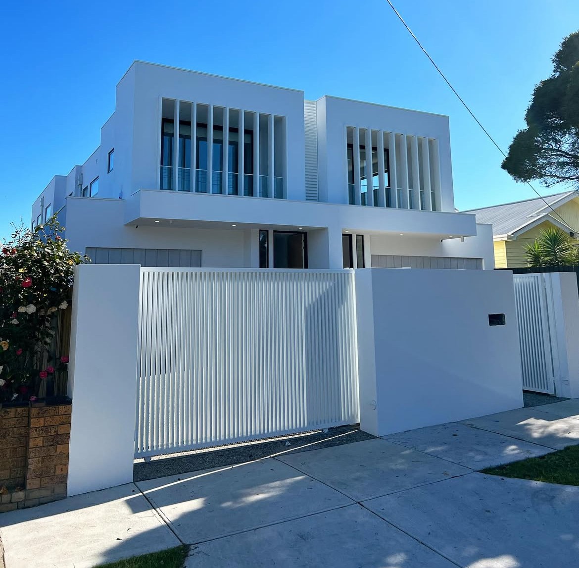 Modern building with closed windows