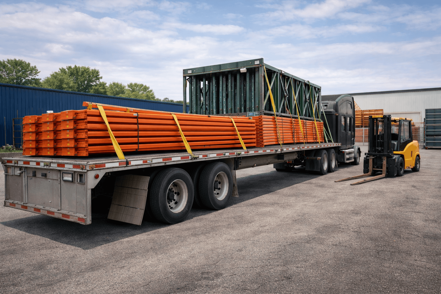 Modern architecture with colorful facade and glass windows