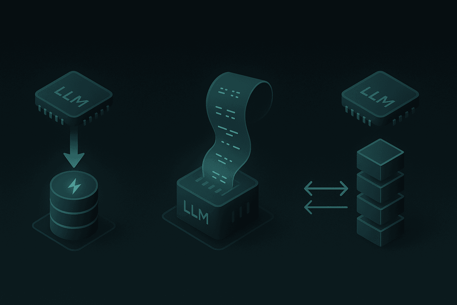 Comparison illustration of RAG, in-weight training and external memory bank strategies with icons for latency, cost and