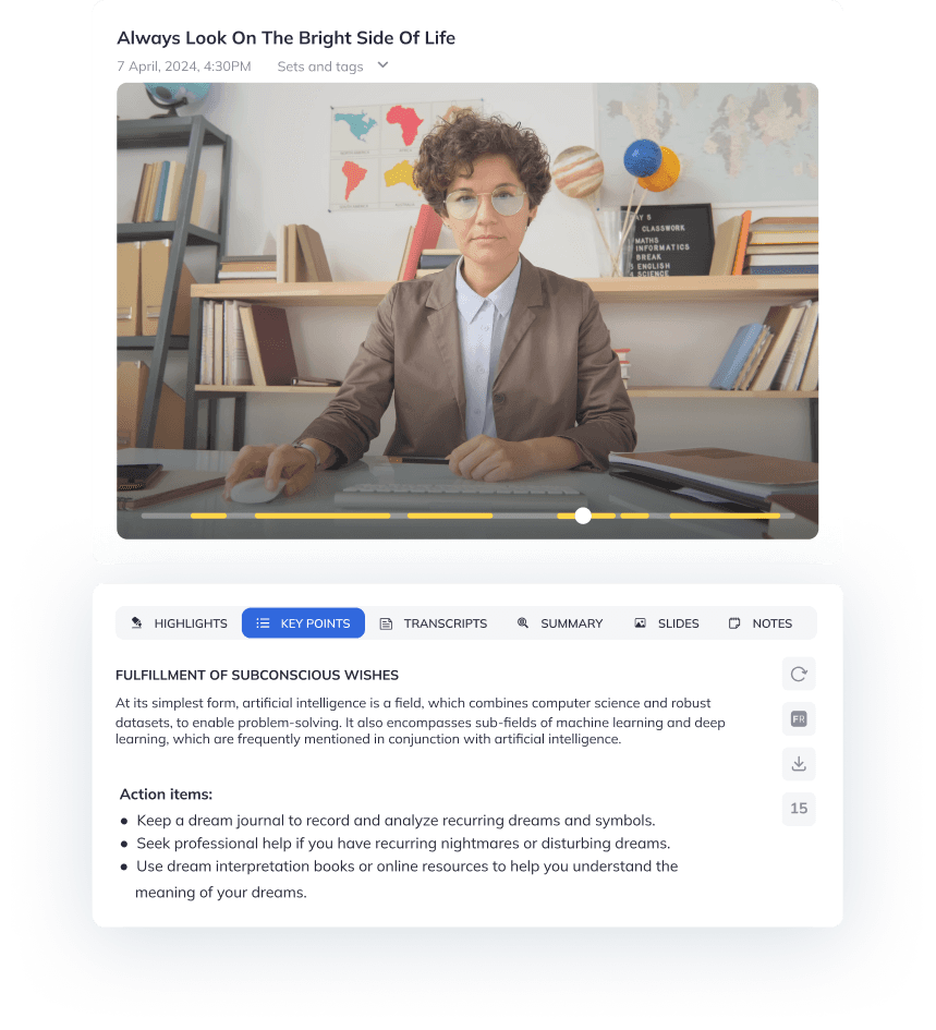 Jamworks app displaying the Key Points tab