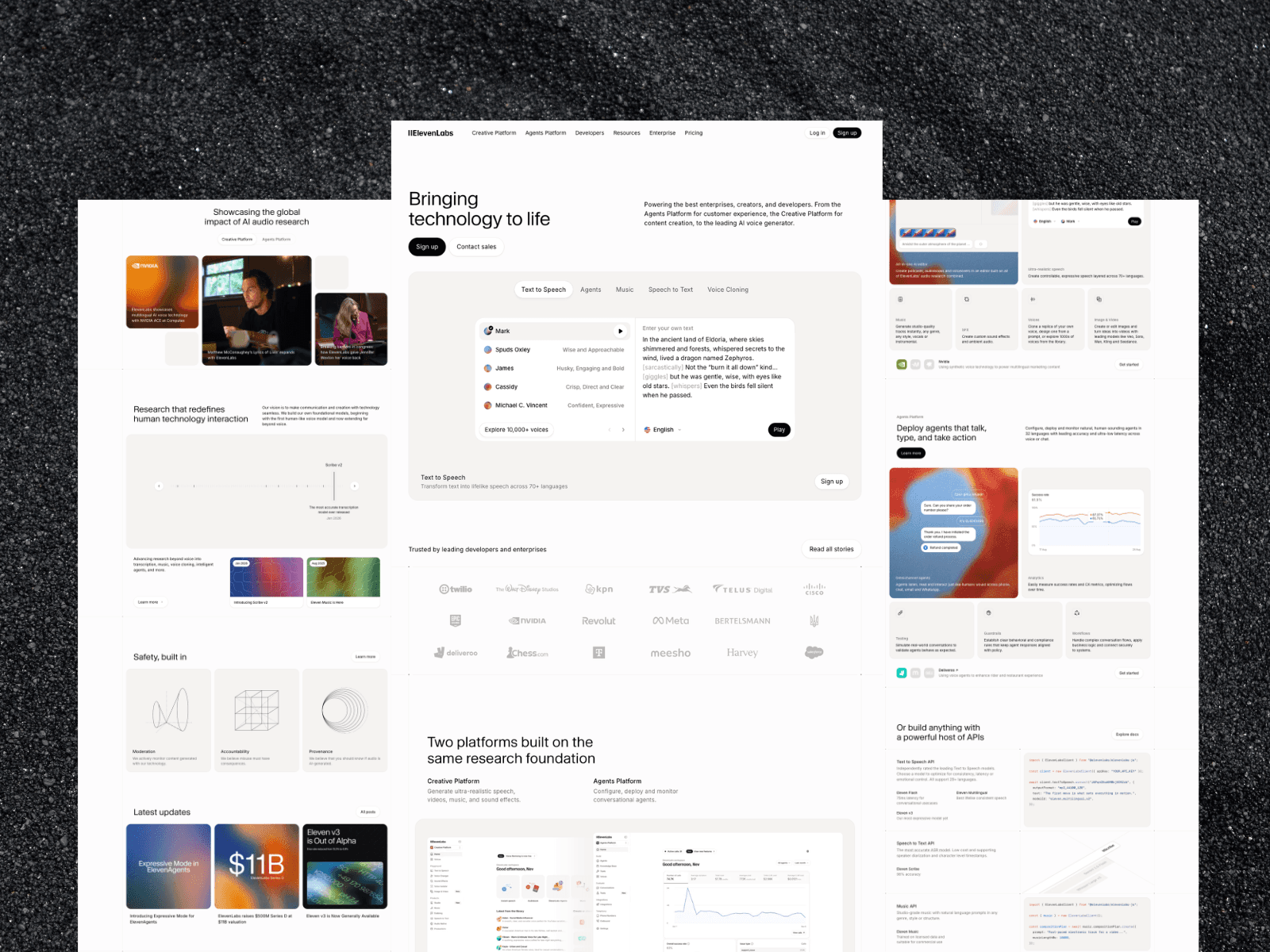 ElevenLabs - Generative AI audio and natural-sounding speech synthesis.