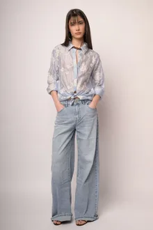 Jeans wide leg chiaro