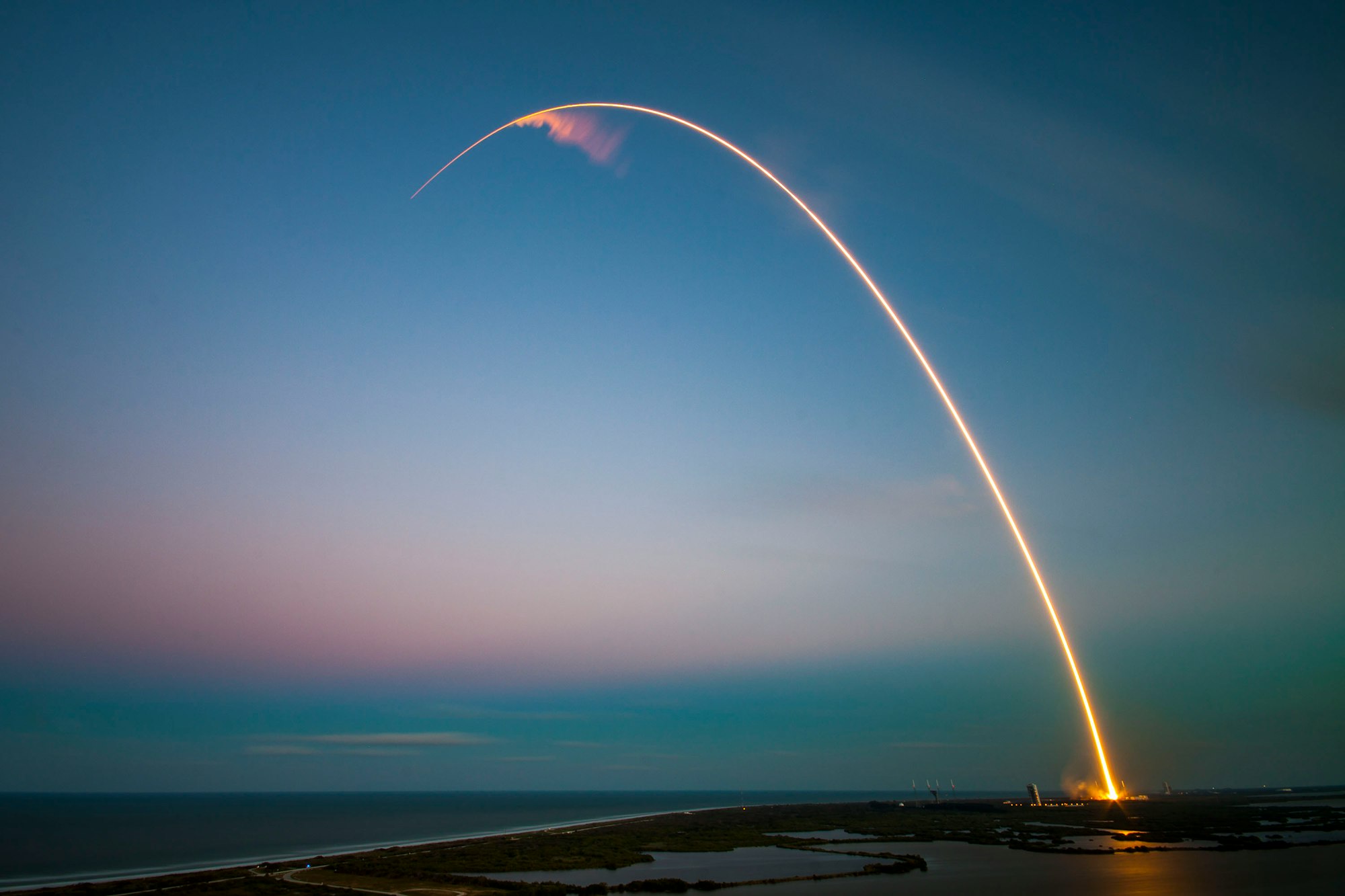 A rocket launch.
