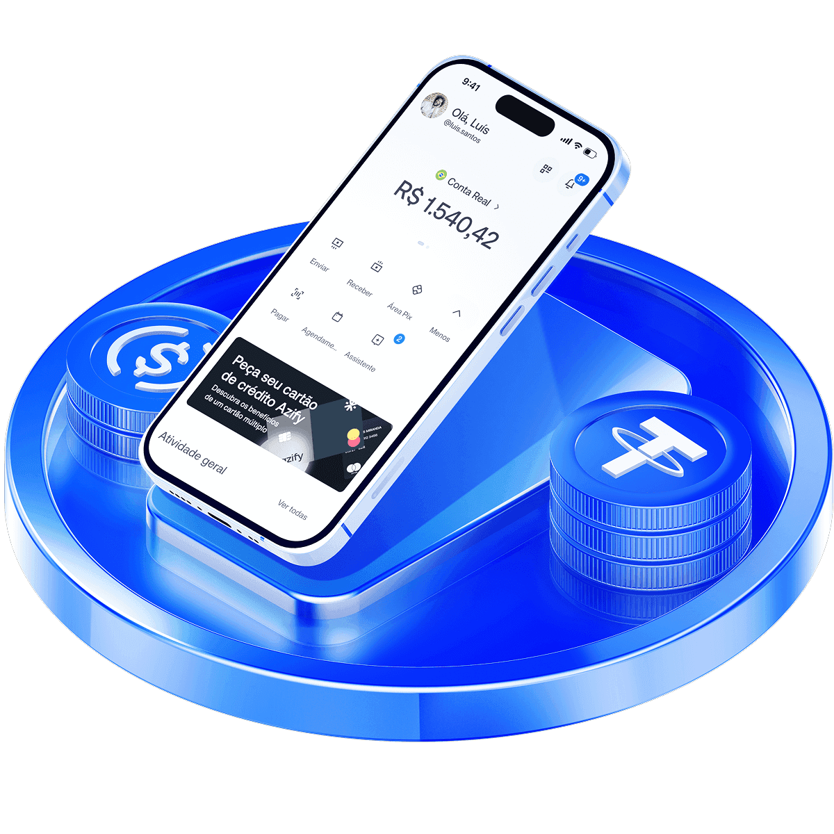 Imagem 3d representando o Liquidity as a service da Azify