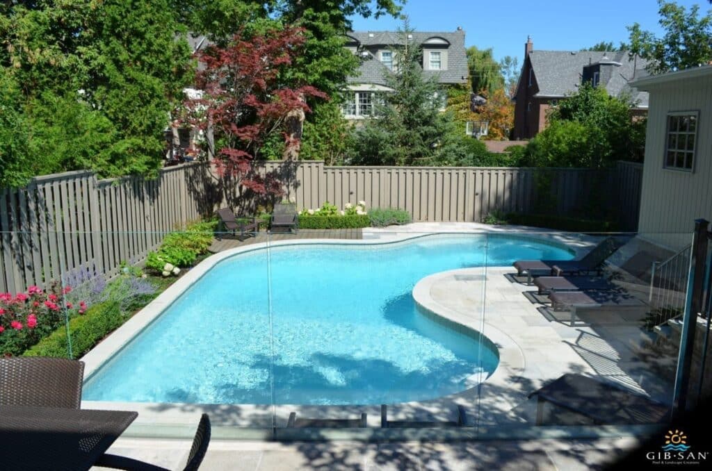 Image of a pool at dusk