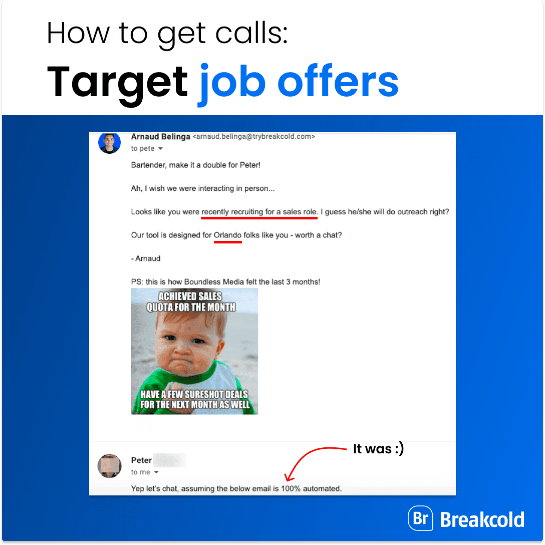 Le cold email ne fonctionne pas Travailler sur l'offre | Breakcold