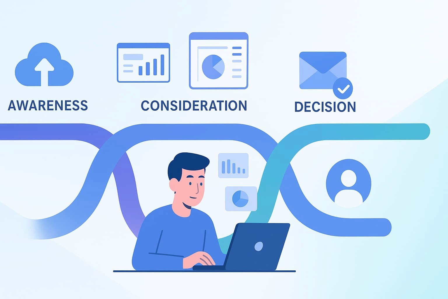 "Industry expertise through specialization helps with lead generation by guiding prospects through the awareness, consideration, and decision stages."