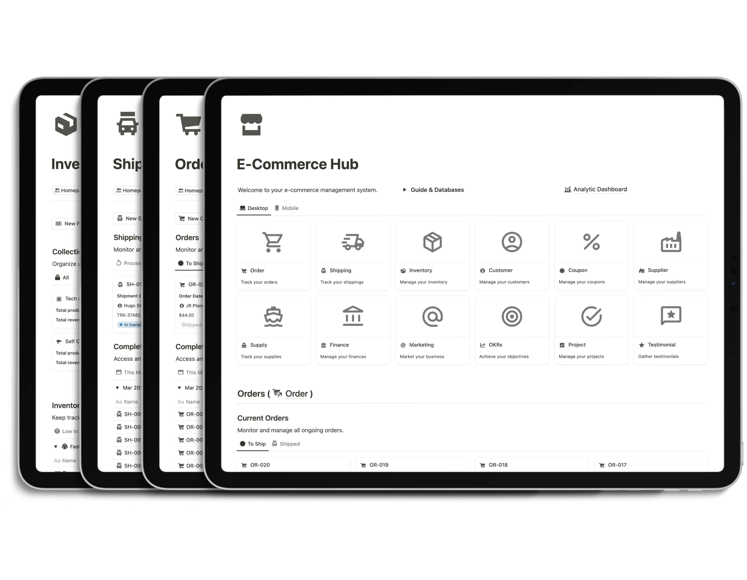 Notion E-Commerce Hub - 20+ Templates