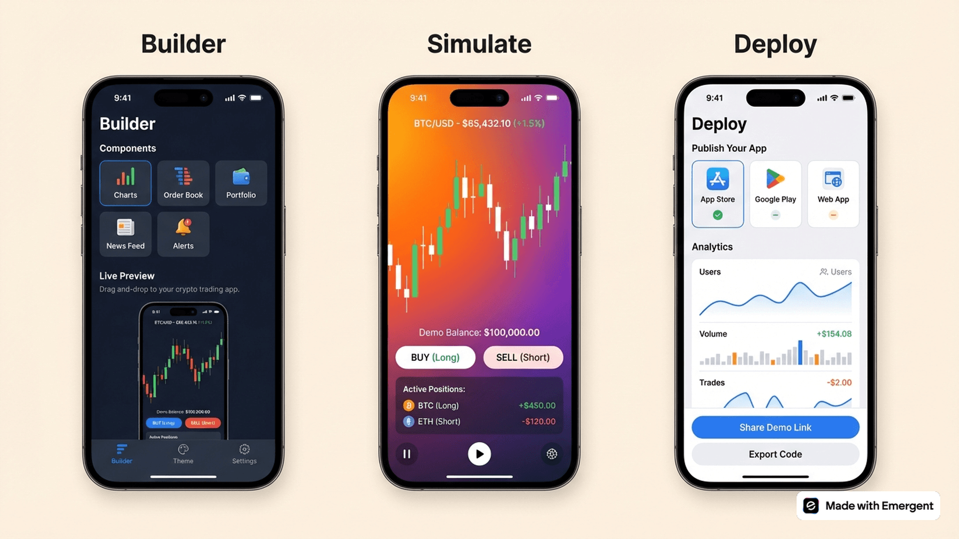 Cryptocurrency Demo Trading App Made With Emergent