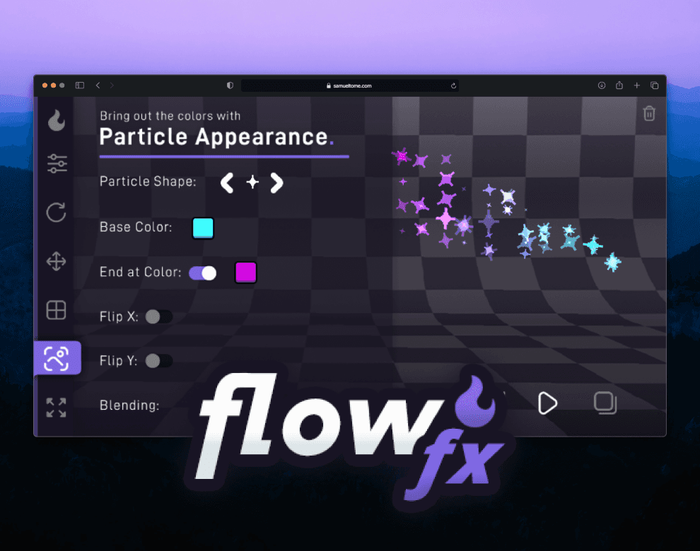 FlowFX Particle Editor Project Cover Flowlab - Samuel Tomé Designer & Game Developer