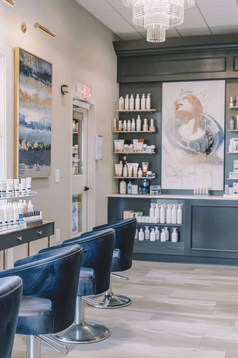 Femme recevant une manucure professionnelle dans un salon lumineux et élégant