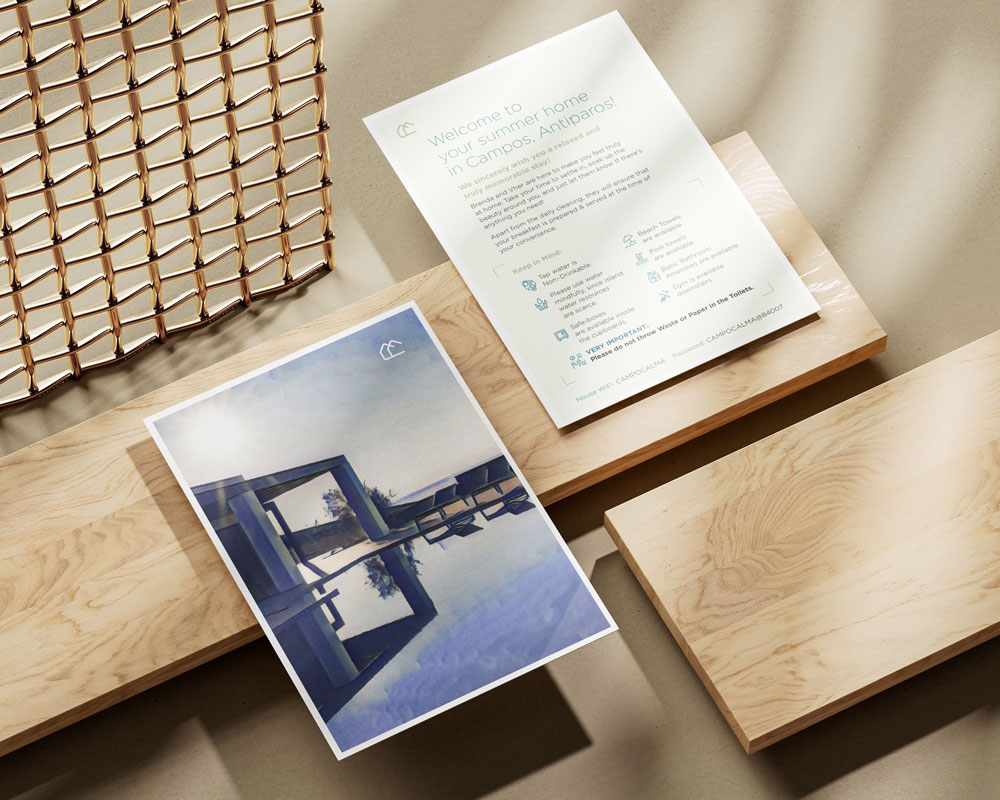 Campo Calma printed communication design with clear information hierarchy and a soft visual language