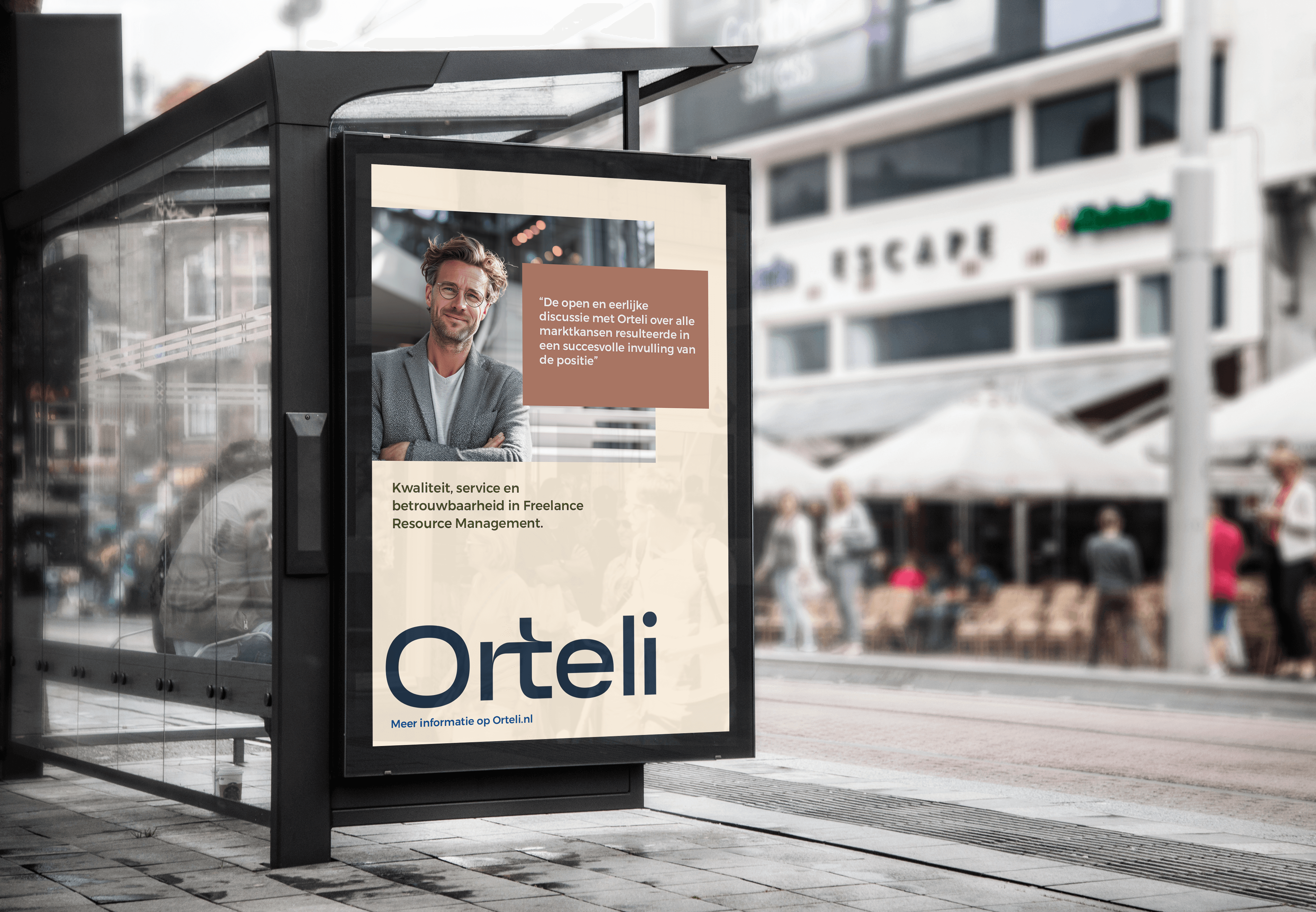 Ontwerp van logo en huisstijl voor Orteli - Freelance Recruitment - Door Freelance Brand Identity en UX-UI Designer Michiel Nagtegaal uit Voorburg 