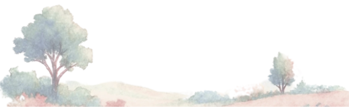 A serene landscape featuring a tree and a figure resting peacefully under a gentle, colorful sky.