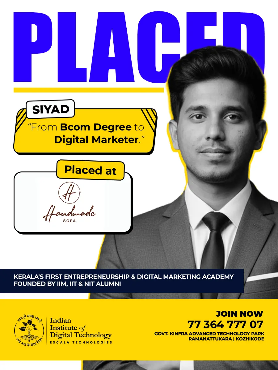 Success story of student placed at Glenearth Constructions from our academy Institute of Digital Technology Escala Technologies.