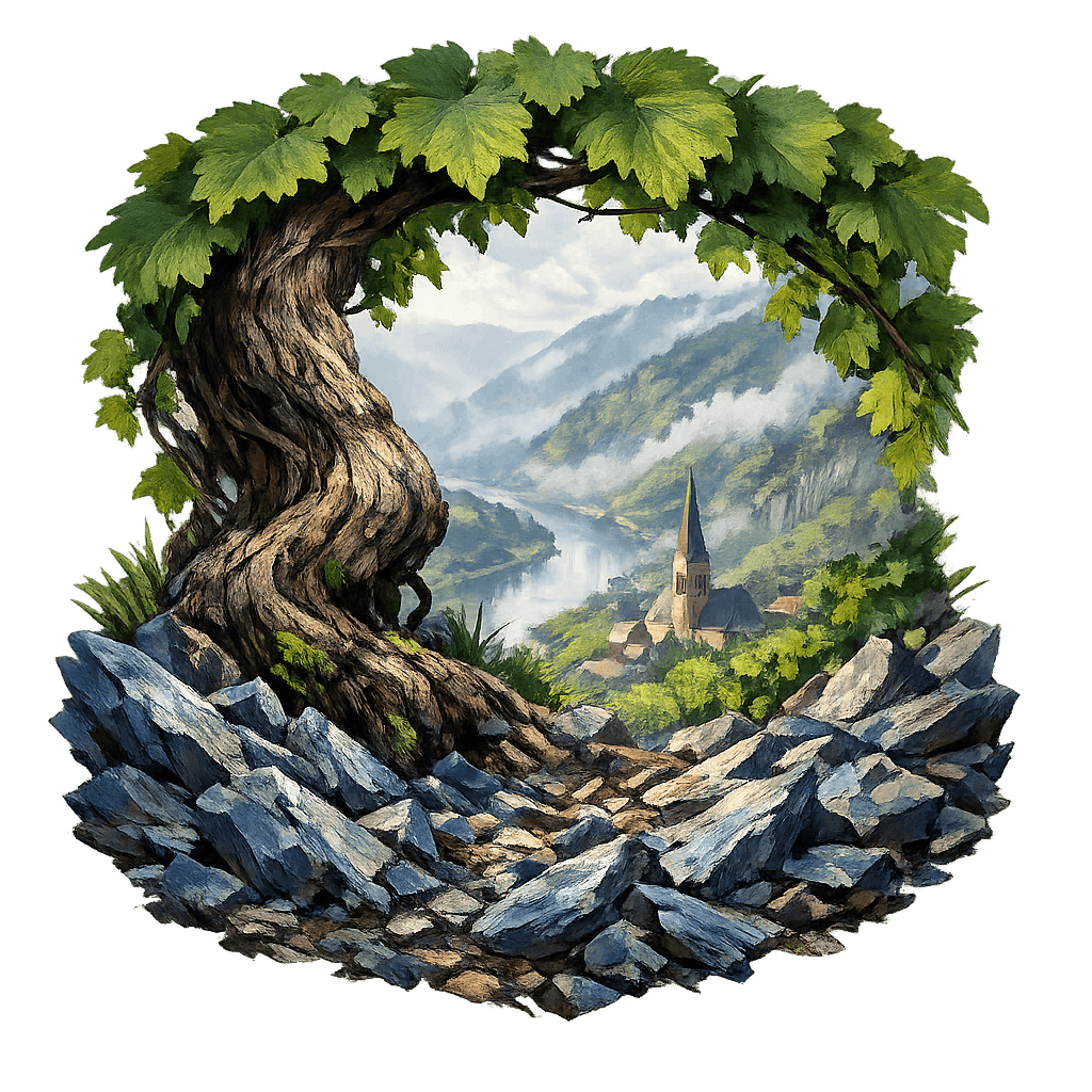 Detailed graphic of the Saar wine region.