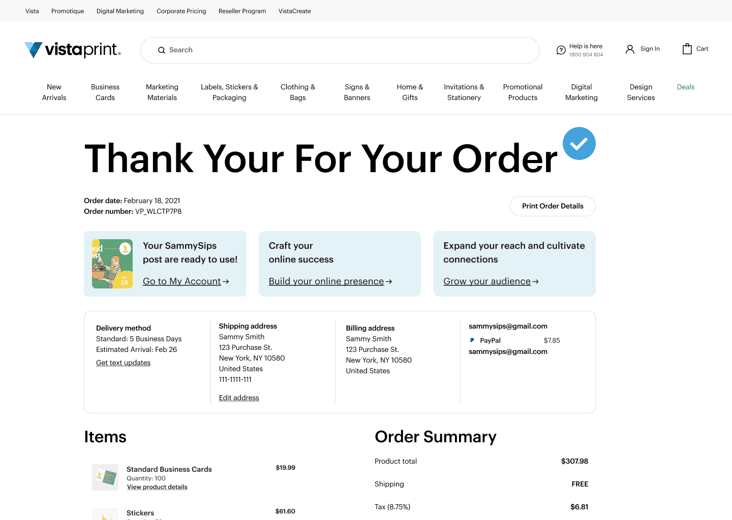 design Sprint prototype purchase page