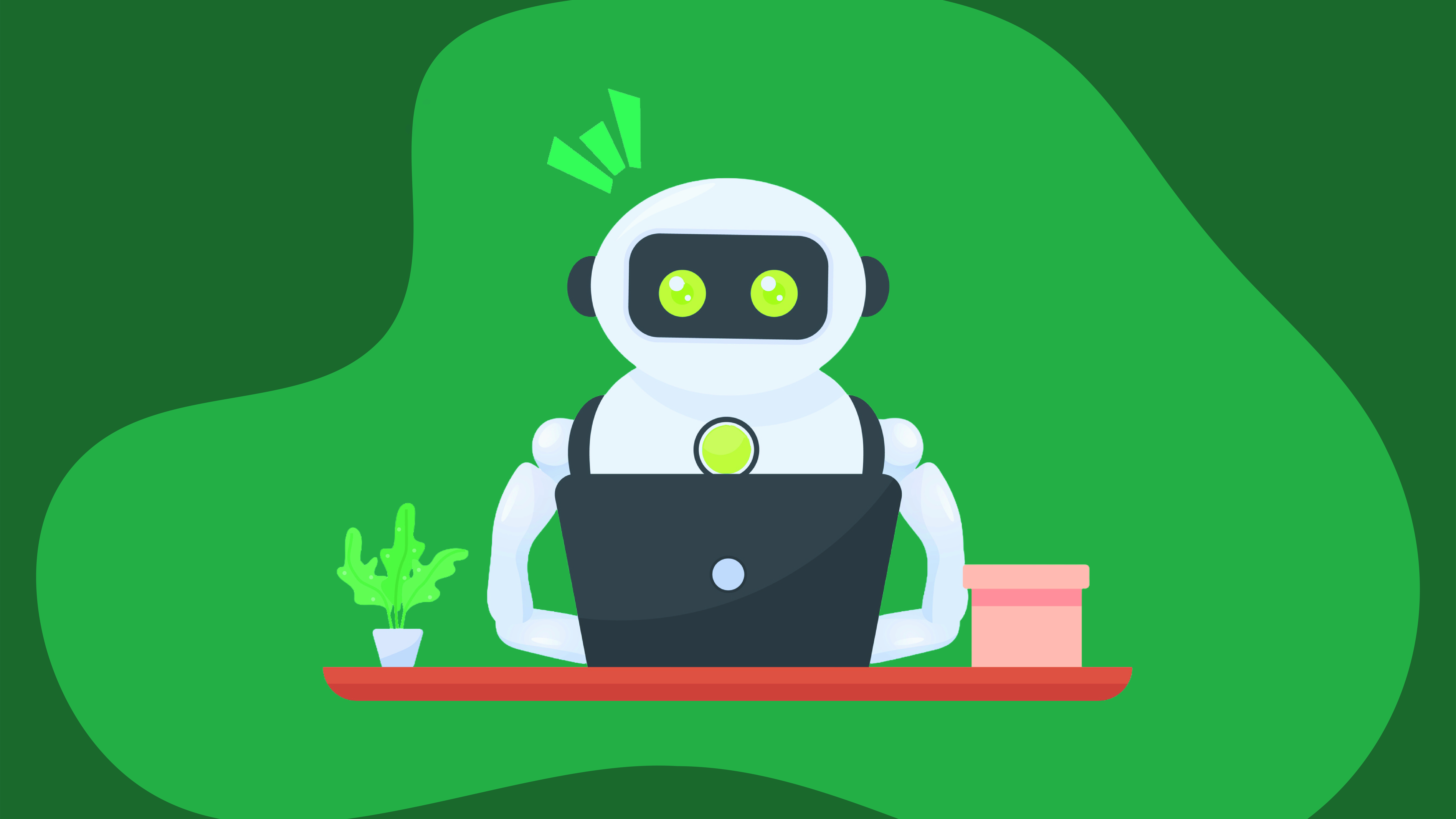 llustration of an AI assistant symbolizing Answer Engine Optimization (AEO) and AI-driven healthcare marketing strategies for the year ahead.