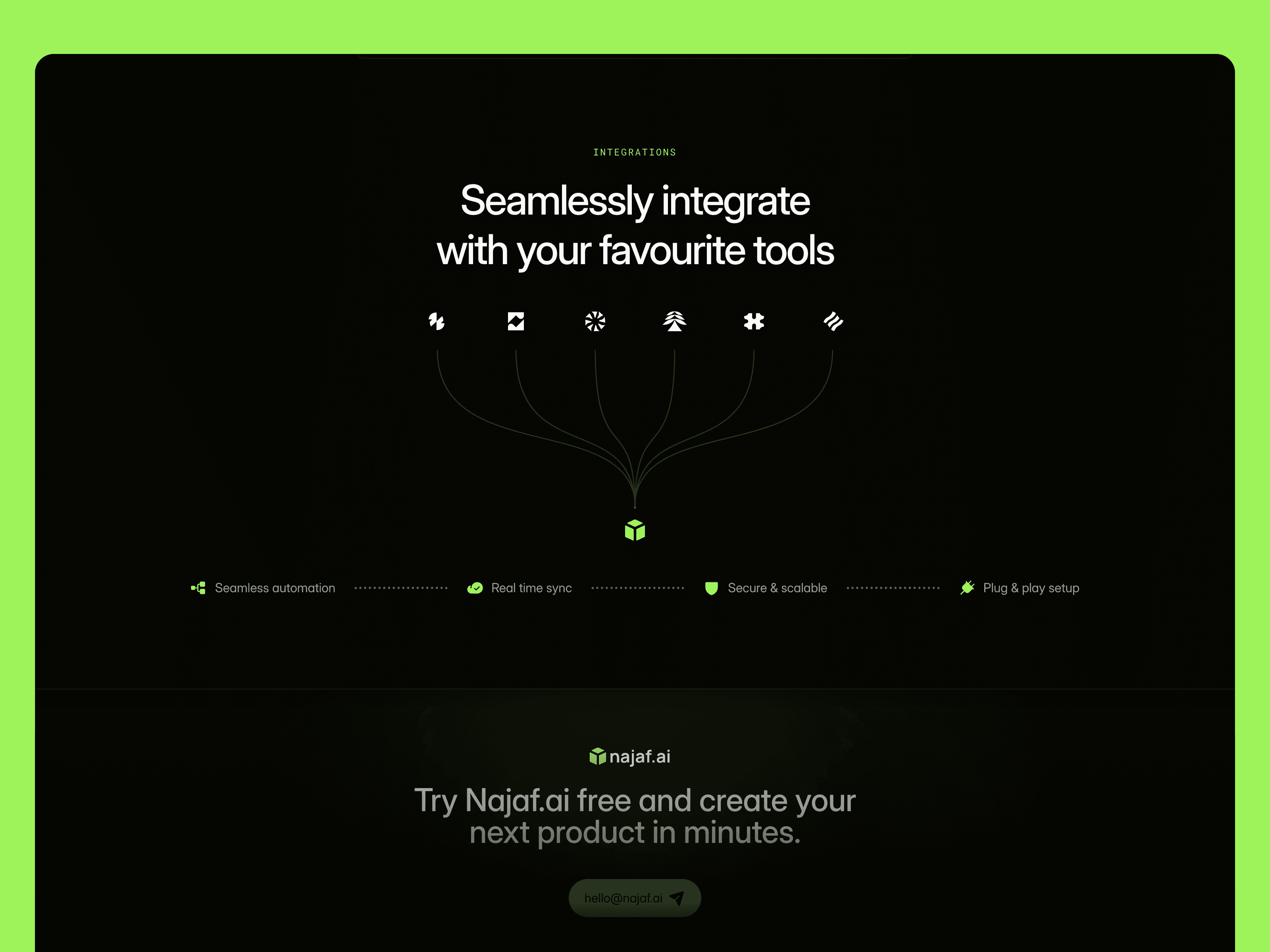 Najaf Free Framer Template for SaaS