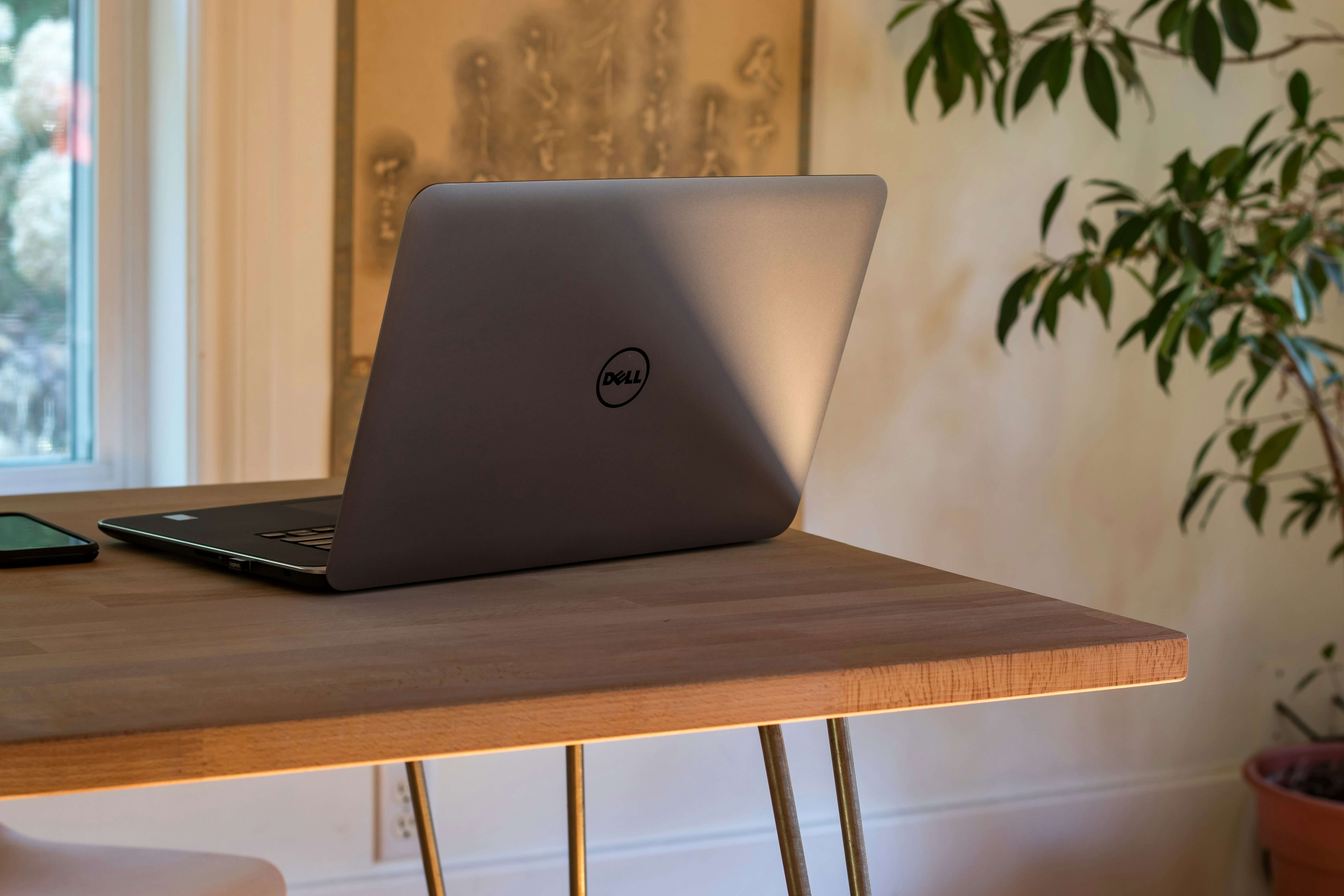Laptop on a home study desk