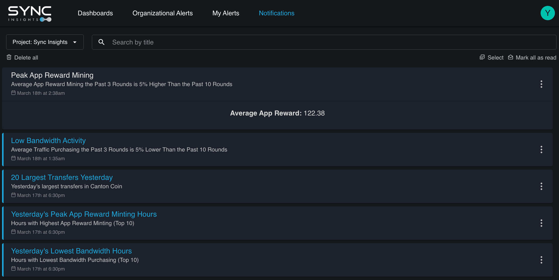 Canton Network Activity Notifications 