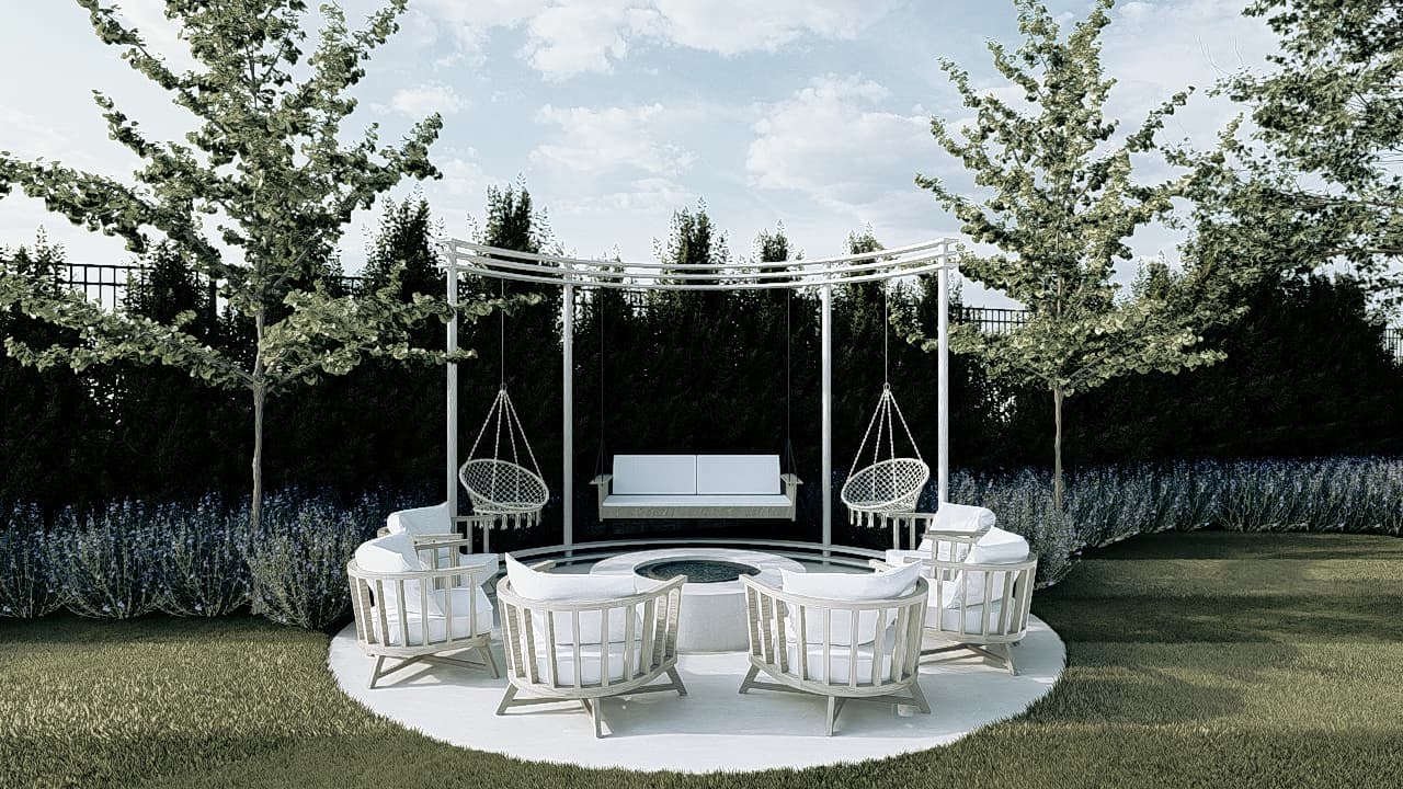 Frisco Landscape Design featuring Backyard Seating area