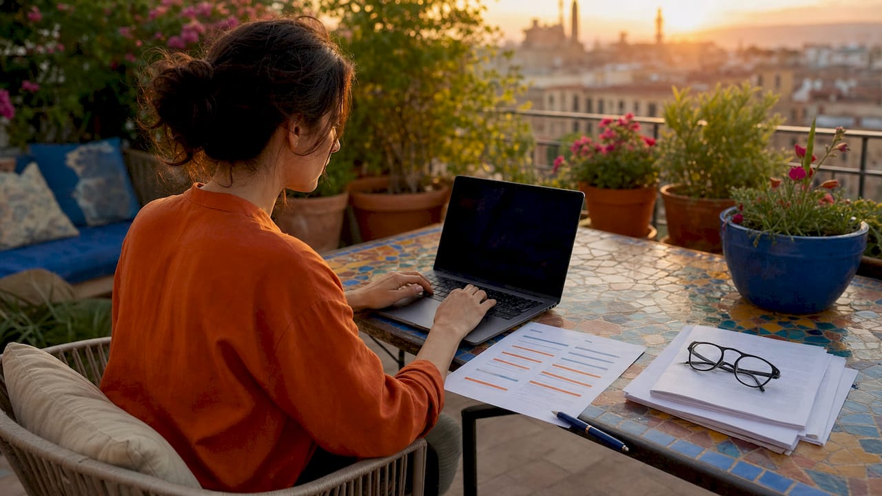 Translator typing with printed TM match types nearby