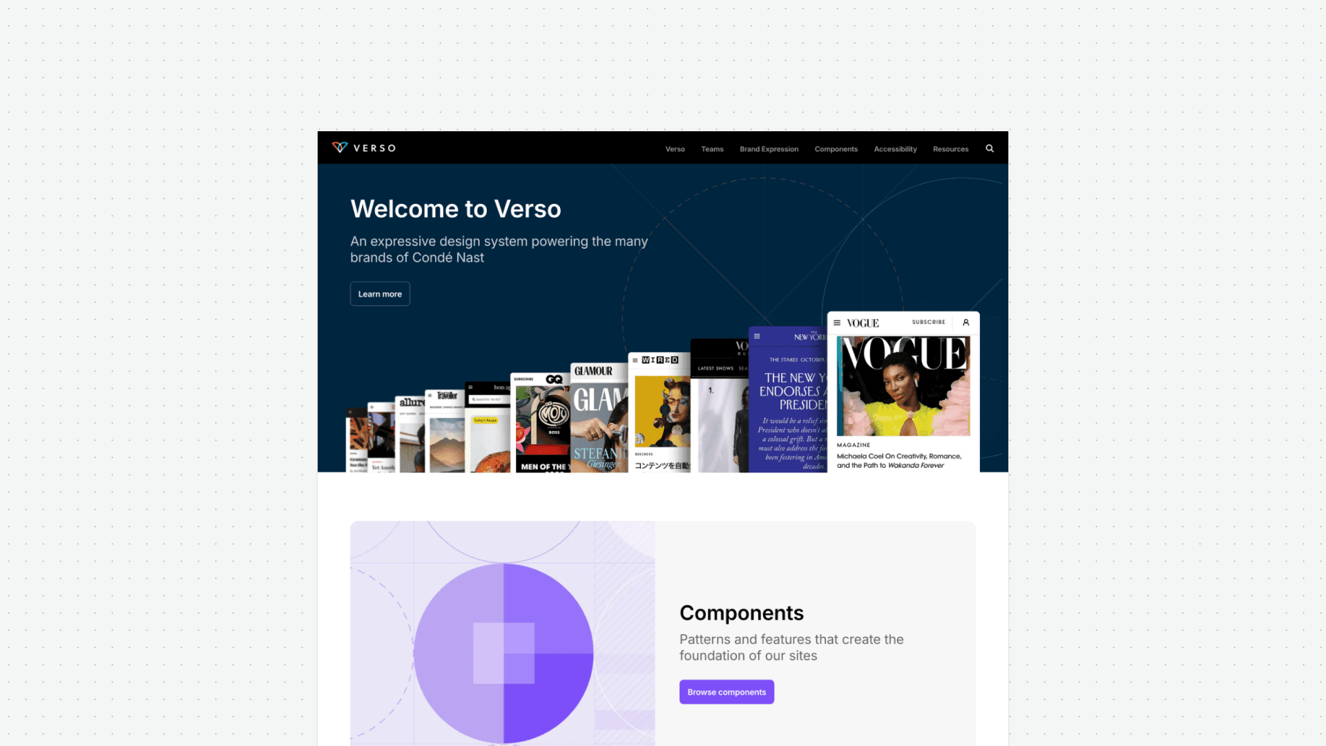 Conde Nast – Verso Homepage