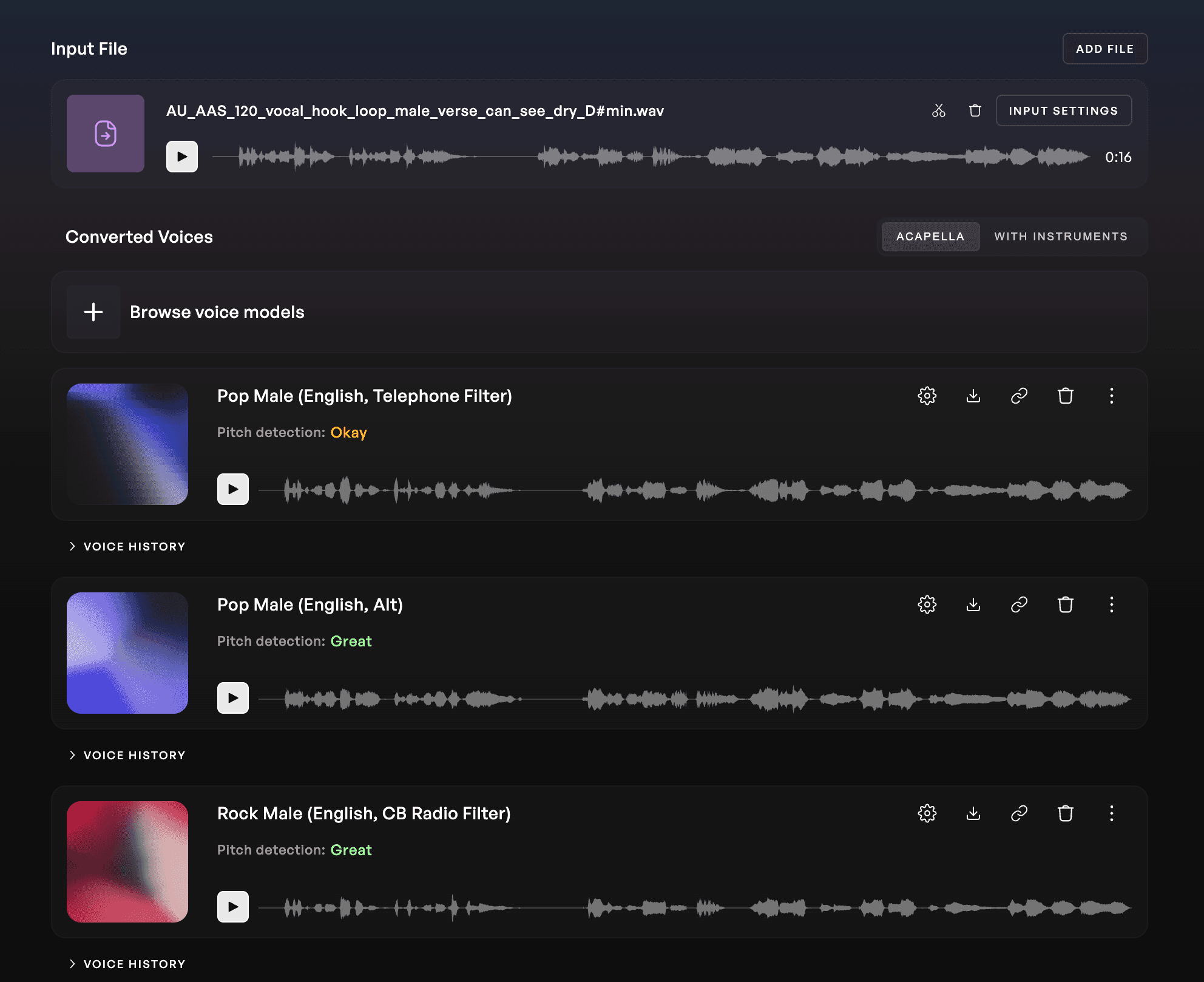 The loading UI of the Kits AI Studio view