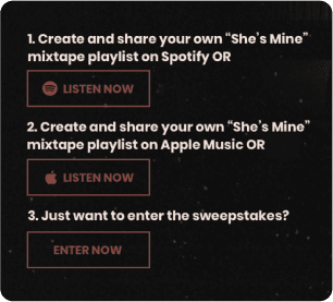 Screenshot of a subsection of the Kip Moore website