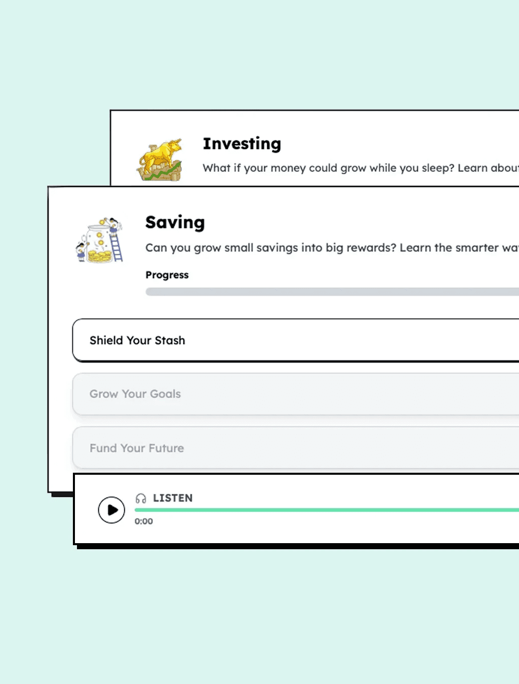 Structured lessons that teach saving and investing to children aged 10 to 15