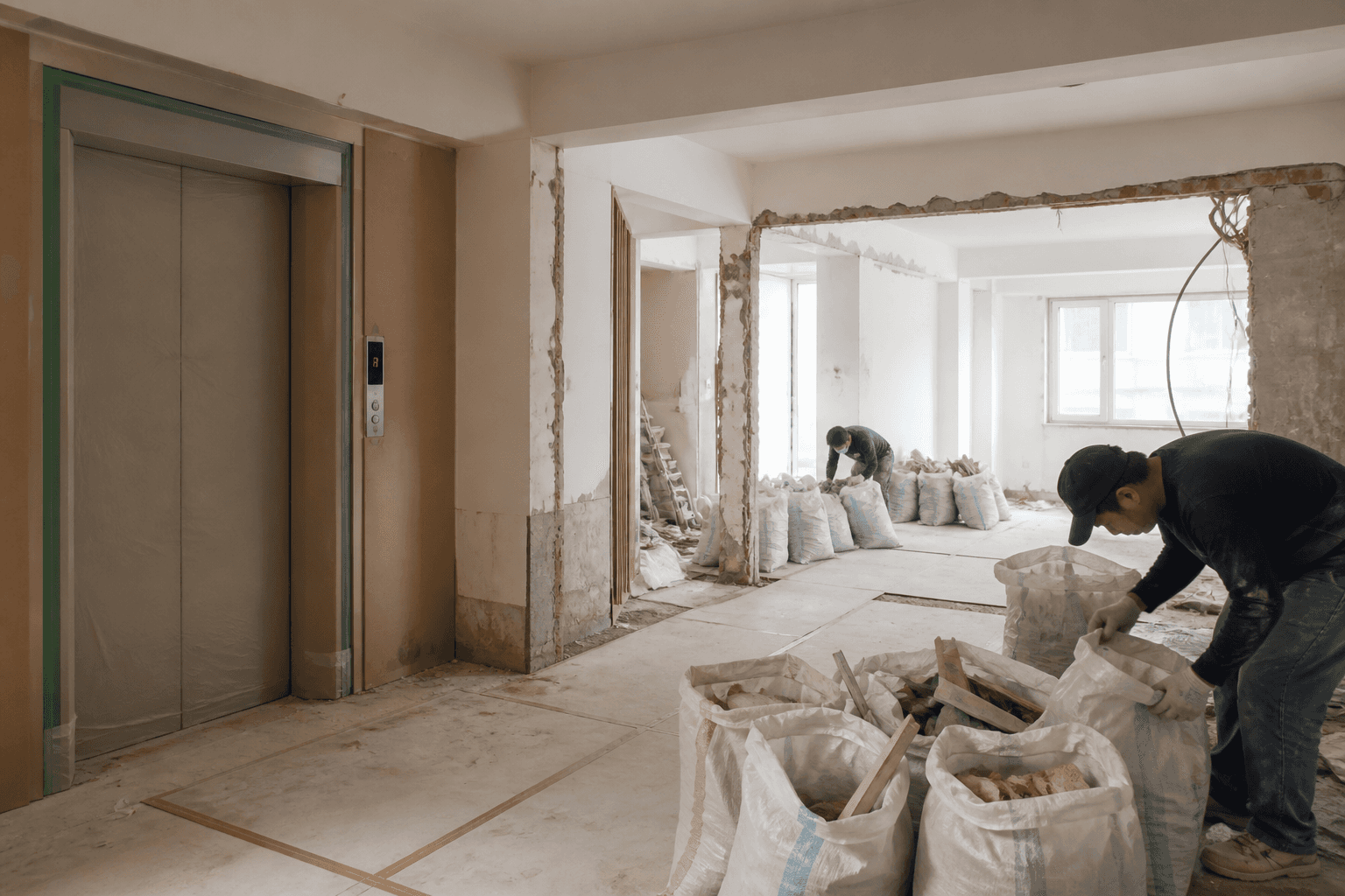 老屋拆除工程示意