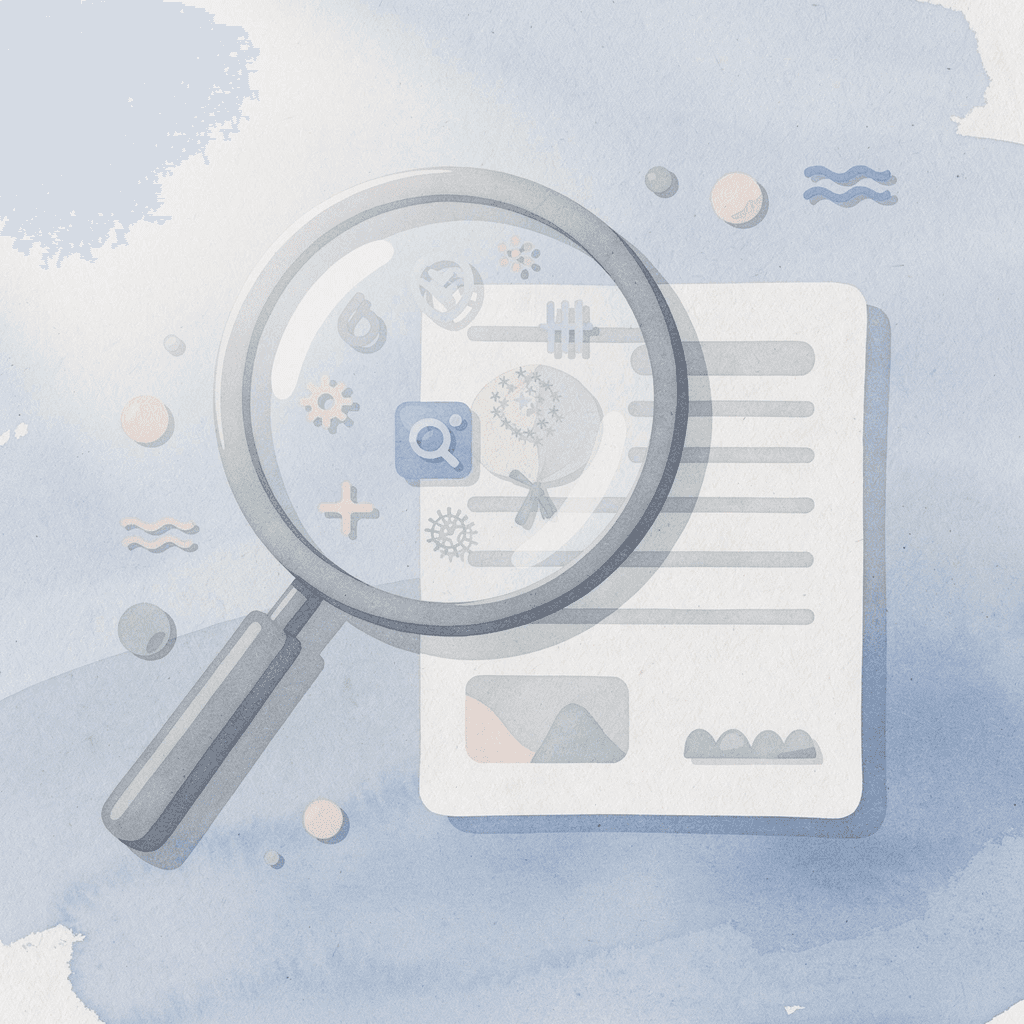 Magnifying glass examining design details representing quality control process - T-Shirt Design Size