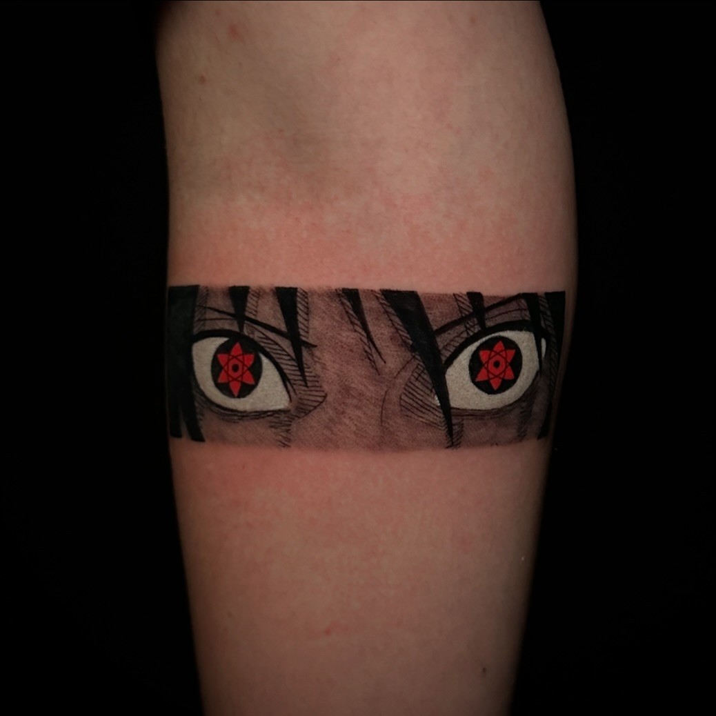 sasuke sharingan eyes tattoo