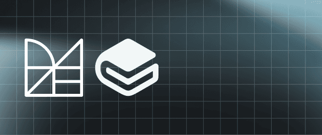 The Moderne and GitBook logos on a dark background with a gride and blue highlights