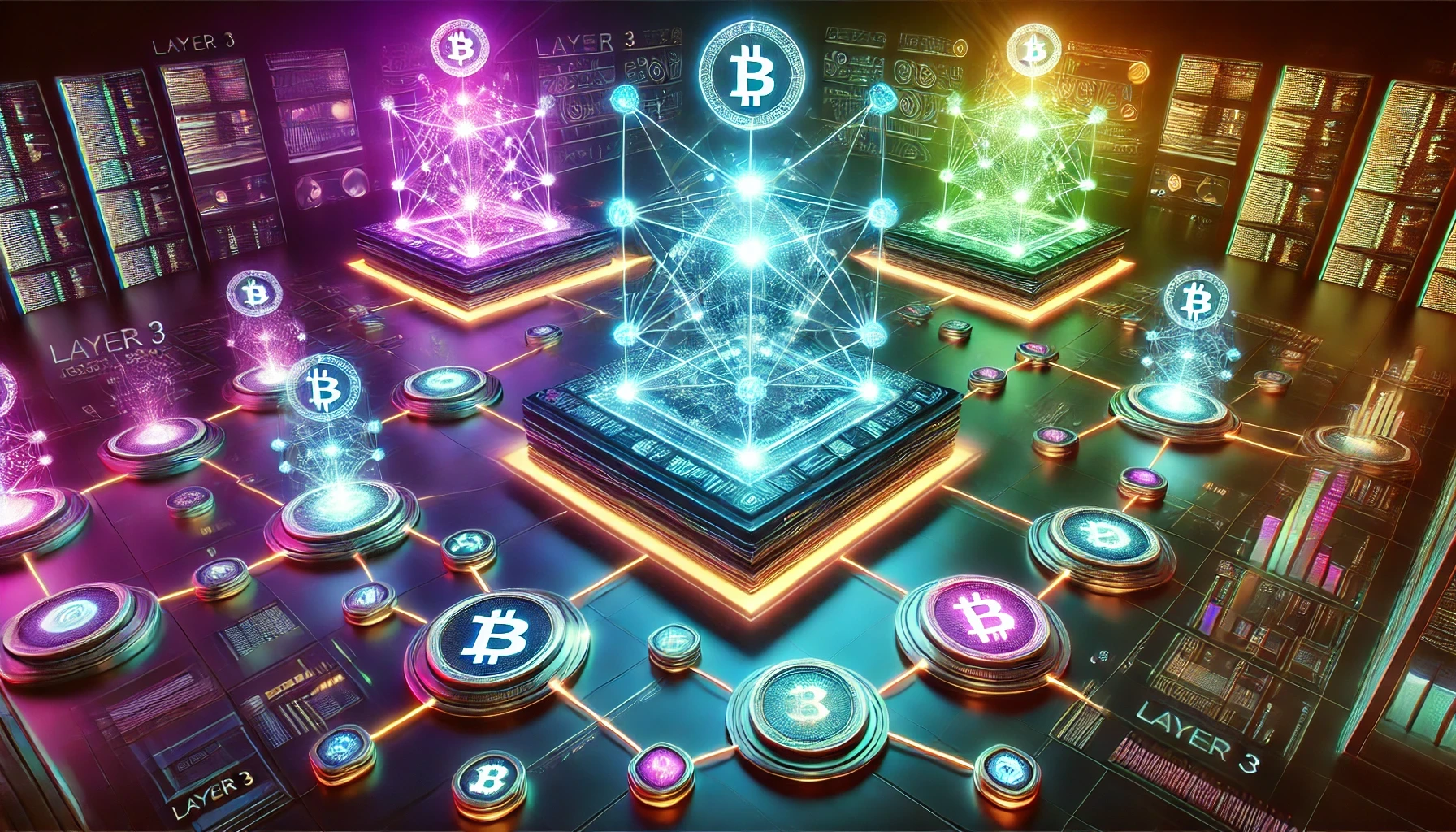 Crypto-themed image featuring charts, digital coins, and market trends, representing cryptocurrency trading and blockchain technology.